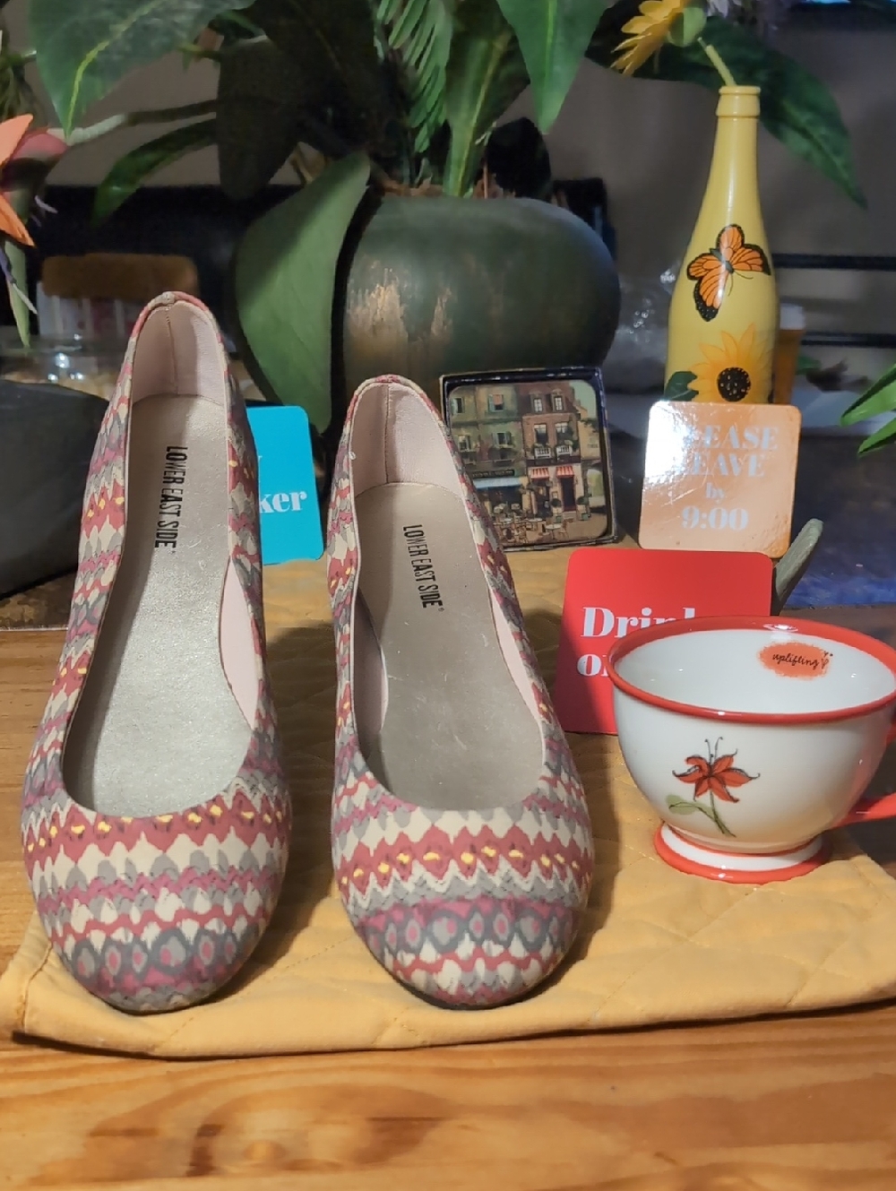 Patterned Pink Multicolor Women's Flats